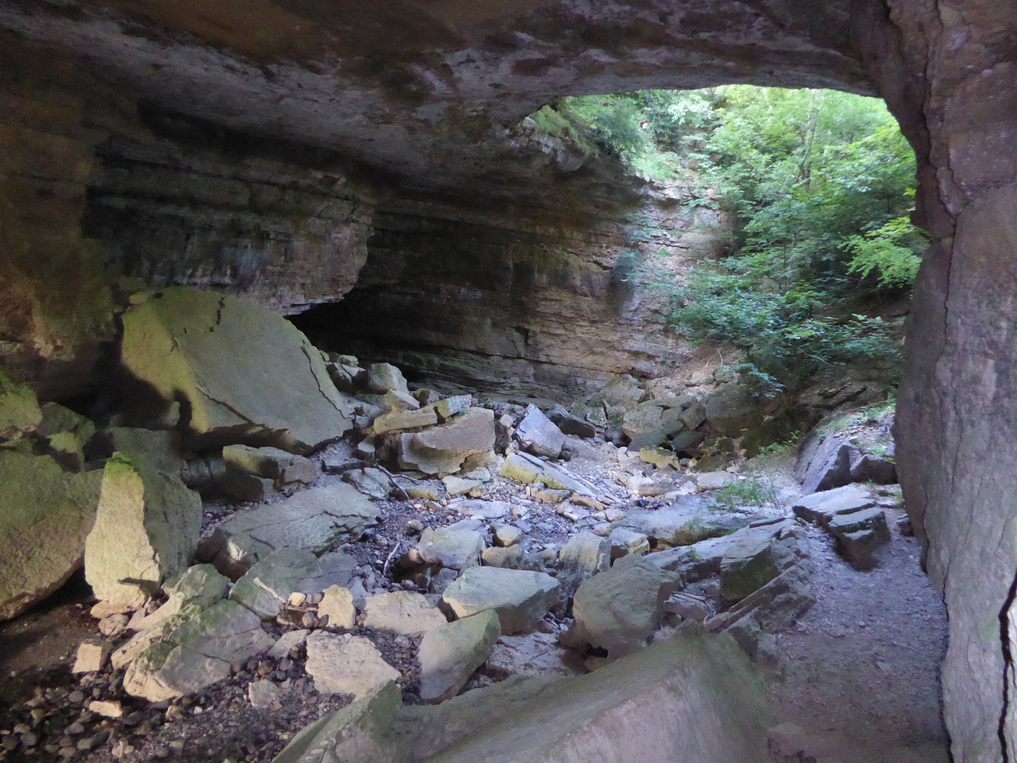 Inside natural bridge
